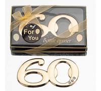 YKLIGTN 24PCS Gold 60 Bottle Openers for 60th Birthday Party Favors, Decorations & Souvenirs