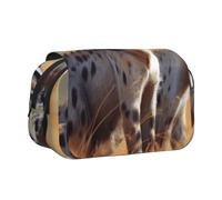 YKLJG Animals Hyena Print Flip-Top Pencil Case Pen Organiser with 2 Zipper Compartments, Large Capacity Makeup Bags for School, Travel & Office