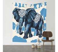 YKLJG aztec elephant Printed Tapestry Wall Hanging 130x152 CM Wall Tapestry Wall Art Decorations for Living Room Bedroom