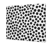 YKLJG Black And White Dot art Printed Wall Art Canvas Prints 60x50 CM Wooden Framed Picture Painting Artwork for Bedroom Kitchen Home Office Decor