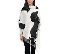 YKLJG Black Dogs Dachshund Dog Printd Winter Scarf for Men Women Fashion Shawl Wraps Soft Long Blanket Scarf 72x197 CM