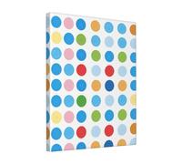 YKLJG Blue Polka Dot Pattern Printed Wall Art Canvas Prints 20x25 CM Wooden Framed Picture Painting Artwork for Bedroom Kitchen Home Office Decor