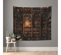 YKLJG Book Room Mysterious Library Printed Tapestry Wall Hanging 152x130 CM Wall Tapestry Wall Art Decorations for Living Room Bedroom
