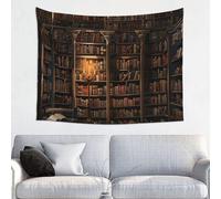 YKLJG Book Room Mysterious Library Printed Tapestry Wall Hanging 95x73 CM Small Wall Tapestry Wall Art Decorations for Living Room Bedroom