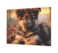 YKLJG cute german shepherd puppy Printed Canvas Wall Art 40x30 CM Decorative Artworks Pictures Print Painting Framed Artwork for Bedroom, Living Room & Office