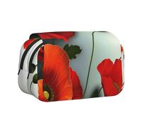 YKLJG Flower Vivid Petals Print Flip-Top Pencil Case Pen Organiser with 2 Zipper Compartments, Large Capacity Makeup Bags for School, Travel & Office