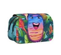 YKLJG Hello Hawaii Print Flip-Top Pencil Case Pen Organiser with 2 Zipper Compartments, Large Capacity Makeup Bags for School, Travel & Office