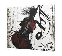 YKLJG Music Art Printed Wall Art Canvas Prints 60x50 CM Wooden Framed Picture Painting Artwork for Bedroom Kitchen Home Office Decor