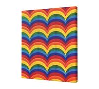 YKLJG Rainbow Pattern Printed Wall Art Canvas Prints 50x60 CM Wooden Framed Picture Painting Artwork for Bedroom Kitchen Home Office Decor