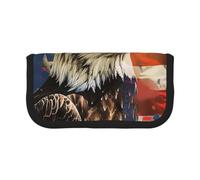 YKLJG USA Flag Eagle Art Print Pencil Case Storage Pencil Bag Pen Pouch for School & Office Supplies