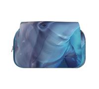 YKLJG Winter The Dolphin Print Flip-Top Pencil Case Pen Organiser with 2 Zipper Compartments, Large Capacity Makeup Bags for School, Travel & Office