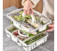 YKLLSKYBIRD PET Thickened Food Storage Box, Sealed Refrigerator, Vegetable and Fruit Storage Packaging Box, Frozen Drainage with Lid, Portable Camping, 20240319