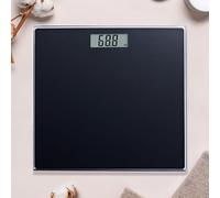 YKM Bath Electronic Personal Scales - Black Glass LCD Weight Scale for Bathroom with Slim Design