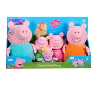 YKM’S Peppa Pig Family Plush 5pk - Soft & Cuddly Toy Set with Daddy Pig, Mummy Pig, Peppa, George & Baby Evie