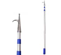 YKMYXZ, 1 2 3 4 Pack Commercial Flats Boat Push Pole with Stainless Steel Hook for Lakes Seaside, Lifeguard Pole(1 Pack,6m (19' 8inch))