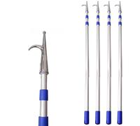 YKMYXZ, 1 2 3 4 Pack Commercial Flats Boat Push Pole with Stainless Steel Hook for Lakes Seaside, Lifeguard Pole(4 Pack,5m (16' 5inch))
