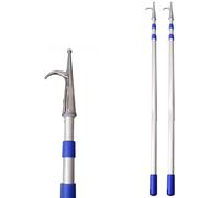 YKMYXZ, 1 2 3 4 Pack Commercial Flats Boat Push Pole with Stainless Steel Hook for Lakes Seaside, Lifeguard Pole(2 Pack,6m (19' 8inch))