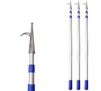 YKMYXZ, 1 2 3 4 Pack Commercial Flats Boat Push Pole with Stainless Steel Hook for Lakes Seaside, Lifeguard Pole(3 Pack,6m (19' 8inch))