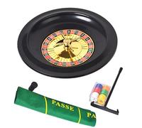 YKMYXZ, 10" Roulette Set Casino Game Kit Contains Plastic Roulette Wheel,Chips,Playing Cards,Felt Layout,for An At-Home Game Night Or A Club Party