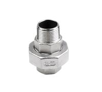 YKMYXZ, 1PC 1/4" 3/8" 1/2" 3/4" 1" 1-1/4" 1-1/2" BSP Female to Male Thread 304 Stainless Steel Union Pipe Fitting Connector(3/4")