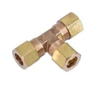 YKMYXZ, 1PC Fit 1/8" 3/16" 1/4" 5/16" 3/8" 1/2" 5/8" Tube Brass Tee 3 Ways Compression Union Fitting Water Gas Oil Connector(4.75mm 3l16 Inch)