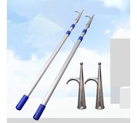 YKMYXZ, 2 Pack Heavy Duty Telescoping Boats Poles Lightweight Aluminum Rod, Extendable Rescuing Poles Yard Tools Boating Equipment 200cm((6.6ft) 200cm)