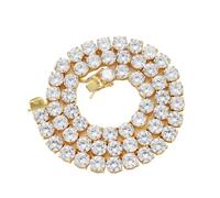 YKMYXZ, 8MM Tennis Necklace for Women 18K Gold Plated Round Cut Lab Diamond Necklace Chain CZ Necklaces for Women Party Prom Jewelry Necklaces