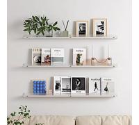 YKMYXZ acrylic shelves， Floating Wall Bookshelf, Shelves with 1.57 Inch Acrylic High Front Lip,Hold Up to 10kg Wood(120x14x4cm)