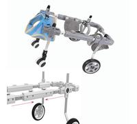 YKMYXZ Adjustable Pet Cart for Cat/Doggie Wheelchairs, Dog Mobility Aid Device w/ 4 Wheels, Light Weight Stroller for Hip Support(L)