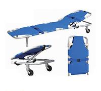 YKMYXZ, Aluminum Alloy Folding Stretchers, Portable Patient Transport Medical Stretcher with Wheels and Backrest Emergency Rescue Stretcher