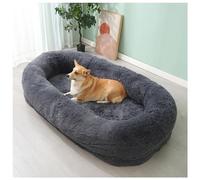 YKMYXZ Big Dog Bed, Luxury Doze Off Waterproof Washable Faux Fur Fluffy Bedol(Dark Gray,190cm/75in)