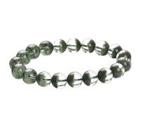 YKMYXZ crystal bracelet, Green Phantom Quartz Stretch Bracelet,Crystal Jewelry Beaded Bracelets for Reiki Meditation Gift,11mm(10mm)
