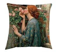 YKMYXZ cushion covers， Pack of 2 Sofa Square Pillow Cover with Invisibleand Double Sided Design,Cotton Linen Fabric(F)