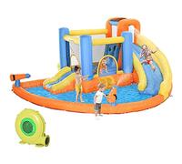 YKMYXZ, Durable Inflatable Water Slide Premium Quality 5-in-1 Bouncy Castle Safety Fence Jumping Castle Sets Up in Seconds