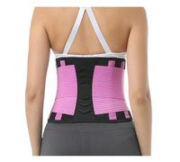 YKMYXZ, Elastic Back Lumbar Brace Support Belt Orthopedic Posture Corrector Lower Back Waist Back Support Belt(Pink,L)