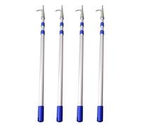 YKMYXZ, Extendable Boat Hook Push Pole 4 Pack, 2 3 4 5 6 M Docking Hooks Aluminum Rod with 316 Stainless Steels Hooks(Length 3m (9' 9inch))