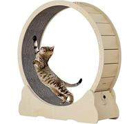 YKMYXZ, extreme Cat Wheel Workout Game Trainer for Cats,cat Exercise Wheel Treadmill with Carpeted Runway(Brown,M)