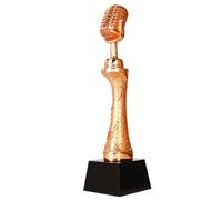 YKMYXZ First Place Singing and Speech Contest Trophy - Gold, Silver, Bronze Microphone Awards for Champions(Copper)