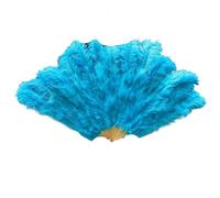 YKMYXZ, Folding Feather Fans 1-2PCS Feather Fans 90-130cm Large Hand Held Folding Fan Carnival Stage Performance Accessorie Feather Folding Hand Fan(Blue,130CM)
