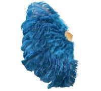 YKMYXZ, Folding Feather Fans 1-2PCS Feather Fans 90-130cm Large Hand Held Folding Fan Carnival Stage Performance Accessorie Feather Folding Hand Fan(Deep Blue,90CM)