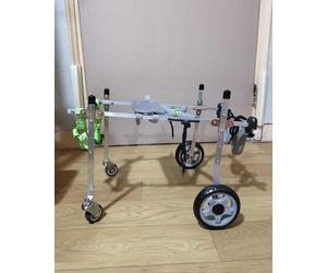 YKMYXZ Full Support Dog Walking Wheelchair 4 Wheels, Adjustable Mobility Cart for Front Legs & Back(Size XS Widen)
