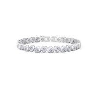 YKMYXZ, Heart Tennis Bracelets for Women S925 Sterling Silver Classic Lab Grown Diamond Tennis Bracelet CZ Gold Bracelets for Women Wedding Bridal Jewelry Bracelets(White,7 Inch)