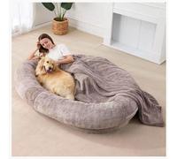 YKMYXZ Human Dog Bed For People Adults Extra Large Sized Washable Pet, For And Kids(Khaki,S)