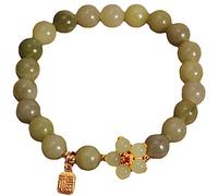 YKMYXZ, Jade Bracelet Vintage Bracelet Good Luck Amulet Jade Beaded Bracelet Talisman Jewelry