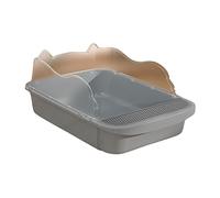 YKMYXZ litter tray， Cat for Indoor Cats, Kitten Potty Toilet, Cat Litter Basin, Detachable Cat Sand Box, Open Top Pet Litter Tray, Kitty Litter Pan, L(Gray,S)
