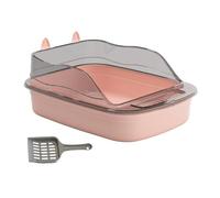 YKMYXZ litter tray， Cat Litter Box Cat Toilet Anti Splashing Cat Sand Box with High Side Cat Sand Basin Large Bedpan Kitty Litter Pan,(Pink)