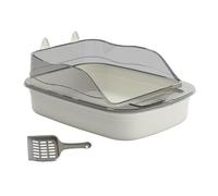 YKMYXZ litter tray， Cat Litter Box Cat Toilet Anti Splashing Cat Sand Box with High Side Cat Sand Basin Large Bedpan Kitty Litter Pan,(Gray)