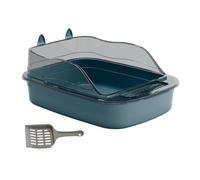 YKMYXZ litter tray， Cat Litter Box Cat Toilet Anti Splashing Cat Sand Box with High Side Cat Sand Basin Large Bedpan Kitty Litter Pan,(Blue)
