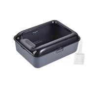 YKMYXZ litter tray， Cat Litter Box Open Top Pet Litter Tray Sturdy Kitten Potty Toilet Cat Sandbox Cat Litter Basin Cats Litter Pan High Sided,(Gray,M)