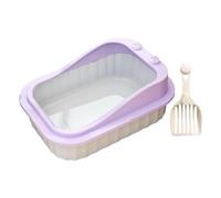 YKMYXZ litter tray， Open Litter Box Kitten Toilet Cat Litter Basin Cat Litter Container with High Side Cat Litter Tray Kitty Litter Pan,(Violet)